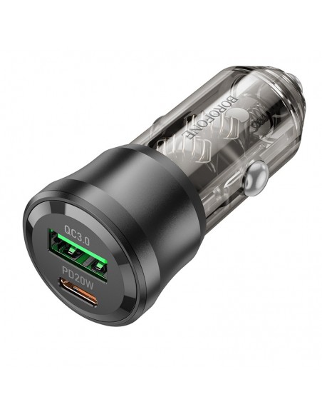 Automobilinis įkroviklis Borofone BZ25 38W USB-C/USB-A juodas