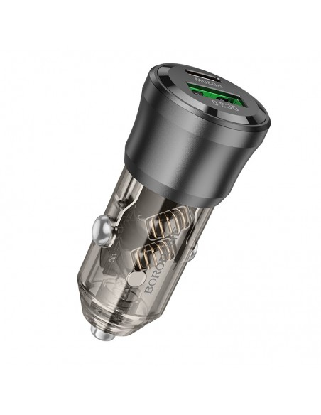 Automobilinis įkroviklis Borofone BZ25 38W USB-C/USB-A juodas