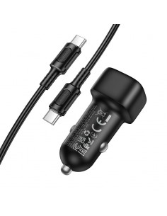 Automobilinis įkroviklis Borofone BZ34B 38W USB-C/USB-A + USB-C to USB-C cable 1.0m juodas 2