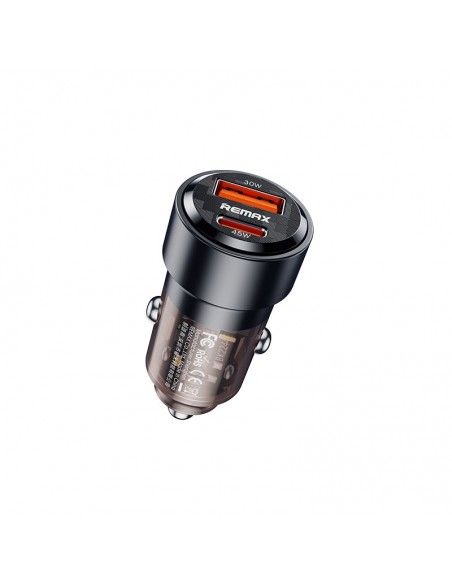 Automobilinis įkroviklis Remax RCC360 75W USB-C/USB-A juodas
