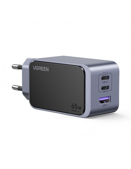 Įkroviklis Ugreen X553 GaN 65W 2xUSB-C/USB-A pilkas (35042)