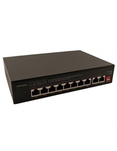 PoE šakotuvas 1000Mbps 8portų +2G uplink