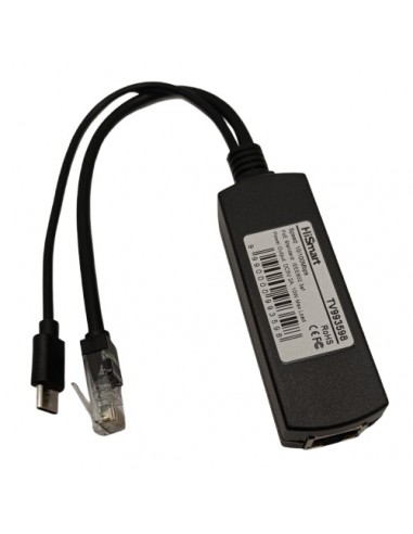 PoE 10/100M spliteris 10W, USB-C 5V 2A