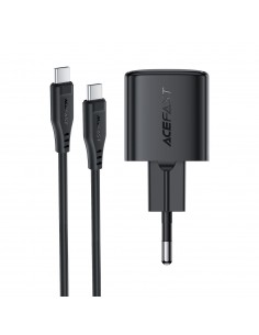 Įkroviklis Acefast A118 30W GaN USB-C + USB-C to USB-C cable 1.2m juodas 2