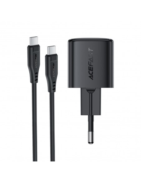 Įkroviklis Acefast A118 30W GaN USB-C + USB-C to USB-C cable 1.2m juodas