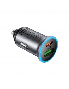 Automobilinis įkroviklis Acefast B15 65W USB-C/USB-A pilkas 2