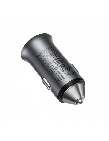 Automobilinis įkroviklis Acefast B16 95W USB-C/USB-A pilkas