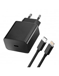 Įkroviklis Blue Star 20W USB-C + USB-C to Lightning cable juodas