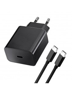 Įkroviklis Blue Star 20W USB-C + USB-C to USB-C cable juodas