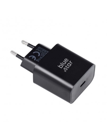 Įkroviklis Blue Star 25W USB-C + USB-C to USB-C cable juodas