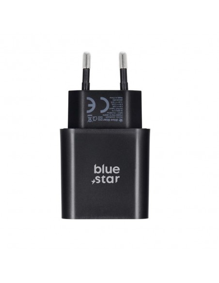 Įkroviklis Blue Star 25W USB-C + USB-C to USB-C cable juodas
