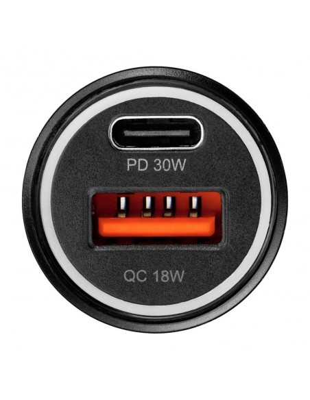 Automobilinis įkroviklis Blue Star 30W USB-C/USB-A + USB-C to USB-C 60W cable 1.0m juodas