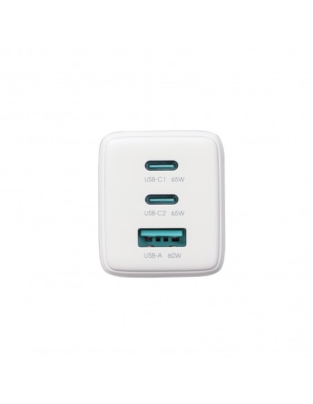 Įkroviklis Joyroom JR-TG10 GaN 65W 2xUSB-C/USB-A + USB-C to USB-C 100W 1.2m cable baltas