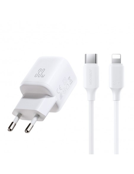 Įkroviklis Joyroom JR-TG7 33W USB-C/USB-A + USB-C to Lightning 30W 1.0m cable baltas