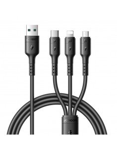 USB kabelis Joyroom S-A61 USB-A to USB-C/Lightning/MicroUSB 3.5A 1.2m juodas