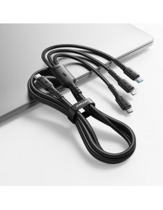 USB kabelis Joyroom S-A61 USB-C to USB-C/Lightning/MicroUSB 3.5A 1.2m juodas 2