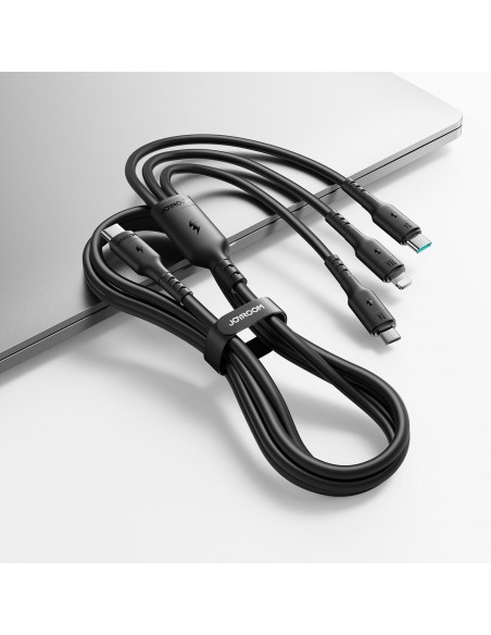 USB kabelis Joyroom S-A61 USB-C to USB-C/Lightning/MicroUSB 3.5A 1.2m juodas