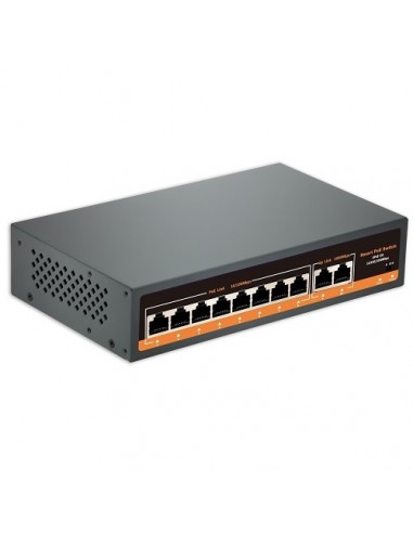 PoE šakotuvas 100Mbps 8portų +2G uplink