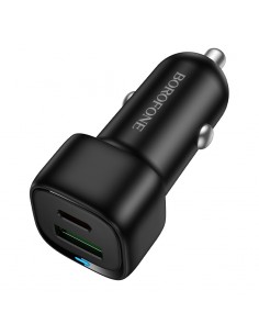 Automobilinis įkroviklis Borofone BZ34B 38W USB-C/USB-A juodas