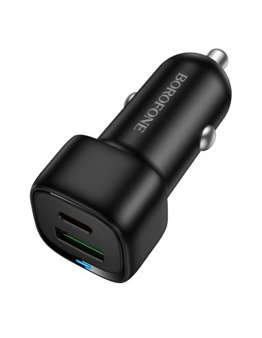 Automobilinis įkroviklis Borofone BZ34B 38W USB-C/USB-A juodas