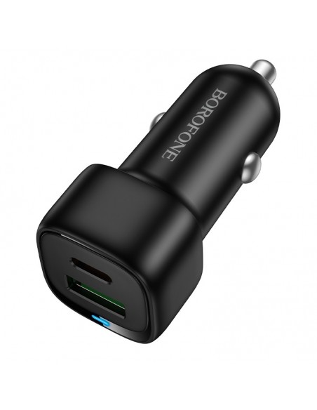 Automobilinis įkroviklis Borofone BZ34B 38W USB-C/USB-A juodas
