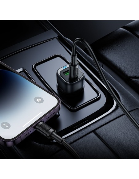 Automobilinis įkroviklis Borofone BZ34B 38W USB-C/USB-A juodas