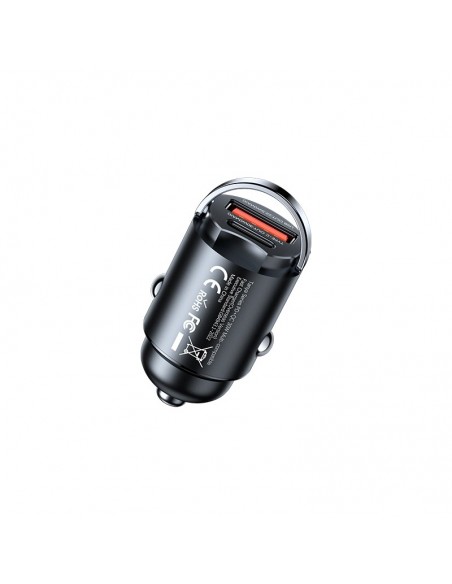 Automobilinis įkroviklis Remax RCC359 30W USB-C/USB-A juodas