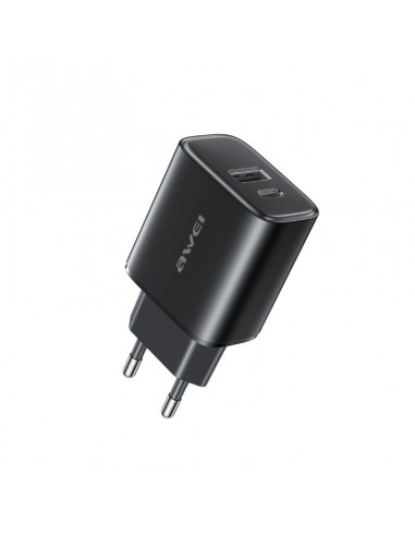 Įkroviklis Awei PD85-EU 22.5W USB-A/USB-C juodas