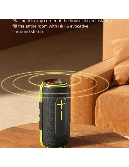 Bluetooth nešiojamas garsiakalbis Awei KA5 20W juodas-geltonas
