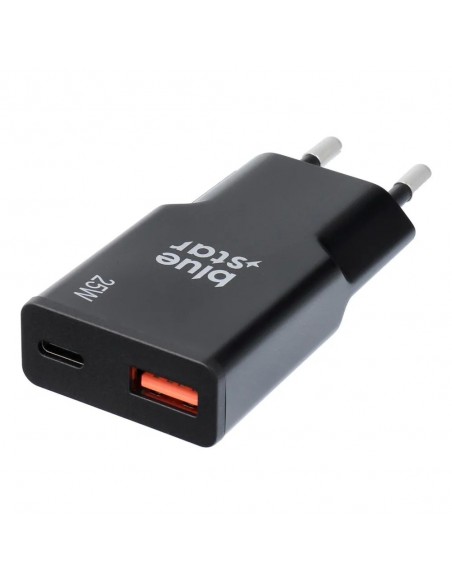 Įkroviklis Blue Star Slim GaN 25W USB-C/USB-A juodas