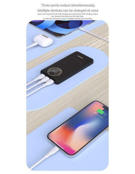 Išorinė baterija Power Bank Dudao K12 22.5W 10000mAh juoda