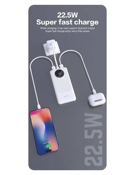 Išorinė baterija Power Bank Dudao K12 22.5W 10000mAh juoda