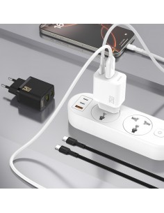 Įkroviklis Dudao A26TC GaN 25W USB-C/USB-A + USB-C to USB-C cable 1.0m baltas 2