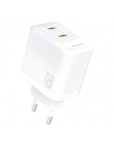 Įkroviklis Dudao A28P GaN 45W 2xUSB-C baltas