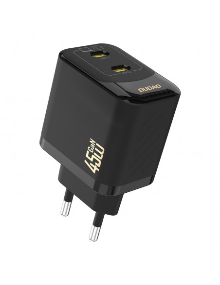 Įkroviklis Dudao A28P GaN 45W 2xUSB-C juodas