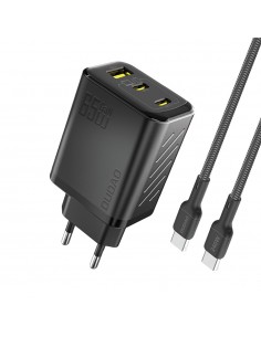 Įkroviklis Dudao A29C GaN 65W 2xUSB-C/USB-A + USB-C to USB-C cable 1.0m juodas