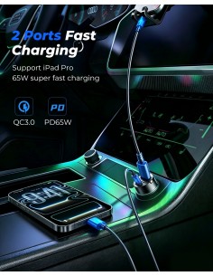 Automobilinis įkroviklis Joyroom JR-CCN18 USB-C/USB-A 65W juodas 2
