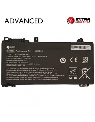 Nešiojamo kompiuterio baterija HP RE03XL, 3700mAh, Extra Digital Advanced