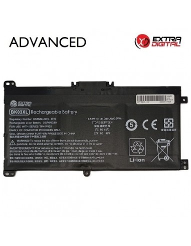 Nešiojamo kompiuterio baterija HP BK03XL, 3400mAh, Extra Digital Advanced