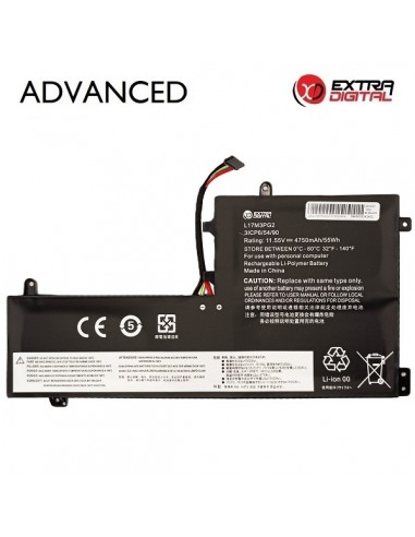 Nešiojamo kompiuterio baterija LENOVO L17M3PG2, 4750mAh, Extra Digital Advanced
