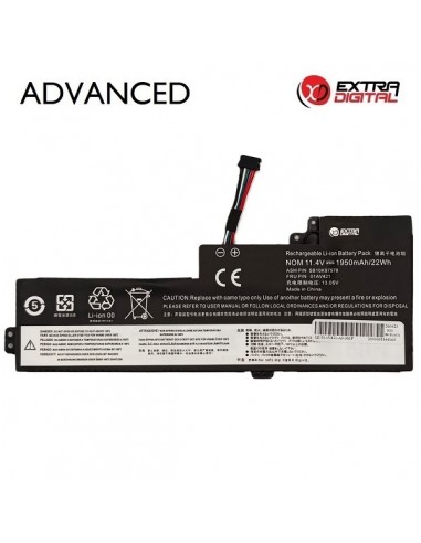 Nešiojamo kompiuterio baterija LENOVO 01AV421, 1950mAh, Extra Digital Advanced