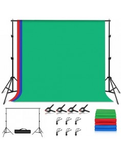 Fotografavimo fonų ir stovų rinkinys 2.9x2m, RGB