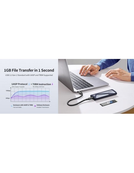 Kietojo disko korpusas Ugreen CM400 SSD M.2 NVMe 10Gb/s USB-C 3.1 Gen2 juodas