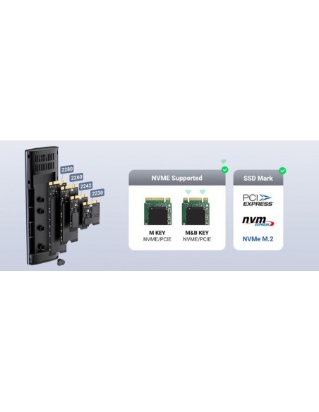 Kietojo disko korpusas Ugreen CM400 SSD M.2 NVMe 10Gb/s USB-C 3.1 Gen2 juodas