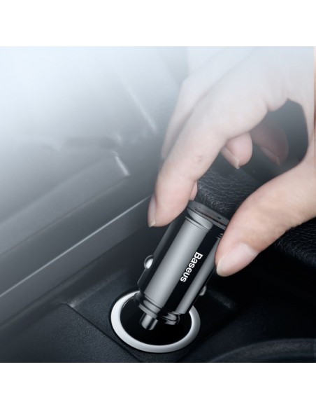 Automobilinis įkroviklis Baseus Circular Plastic 30W USB-C/USB-A juodas CCALL-YS01