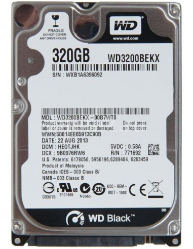 WD WD3200BEKX 7200RPM 320GB HDD diskas