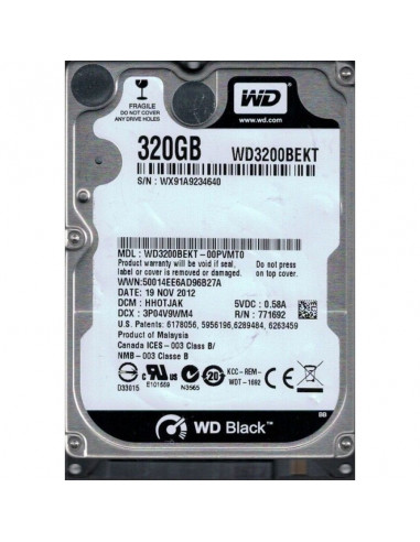 WD WD3200BEKT 7200RPM 320GB HDD diskas