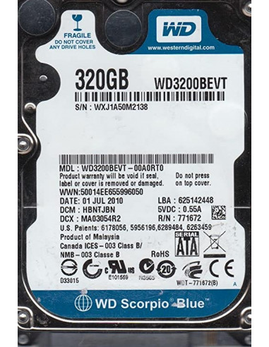 WD WD3200BEVT 5400RPM 320GB HDD diskas