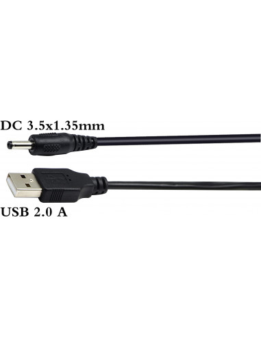 USB-A į 3.5x1.35 mm kabelis